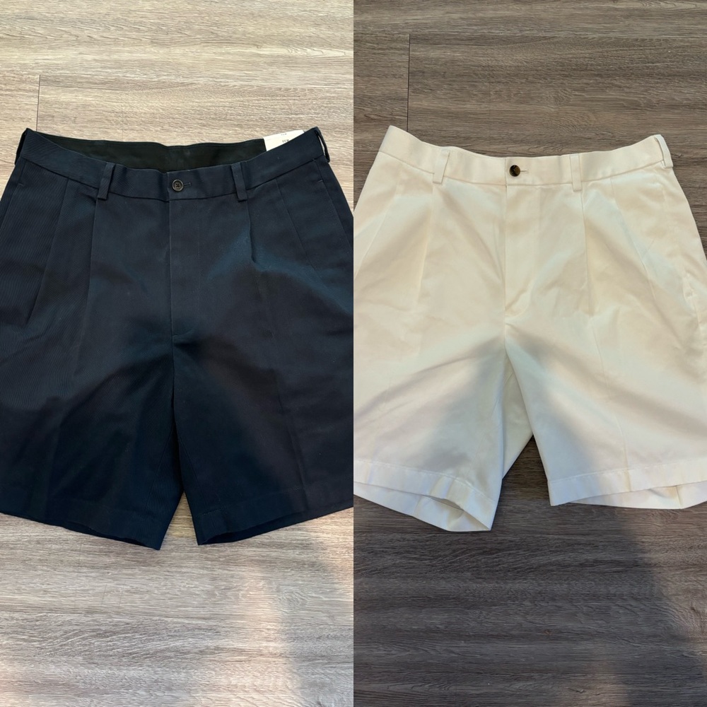 BUNDLE: Pleated Shorts - Navy and White